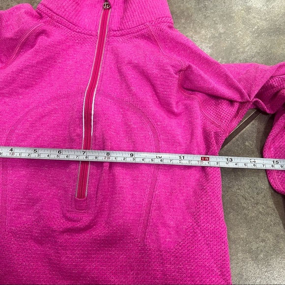 Lululemon Sz 4 Women Pullover Run Swiftly Tech 1/2 Zip High Neck Magenta Gorpcor - Picture 9 of 9